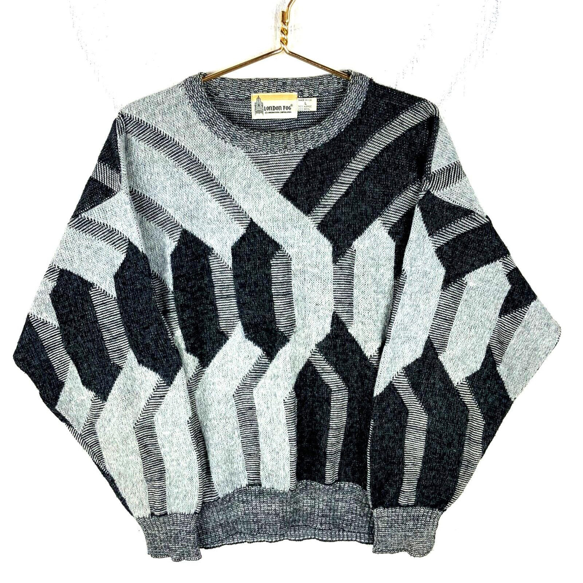 Vintage Grandpa Knit Wool Sweater Large Gray Crewneck Abstract Graphic Tee – Cozy Vibes · Trending Graphic Apparel