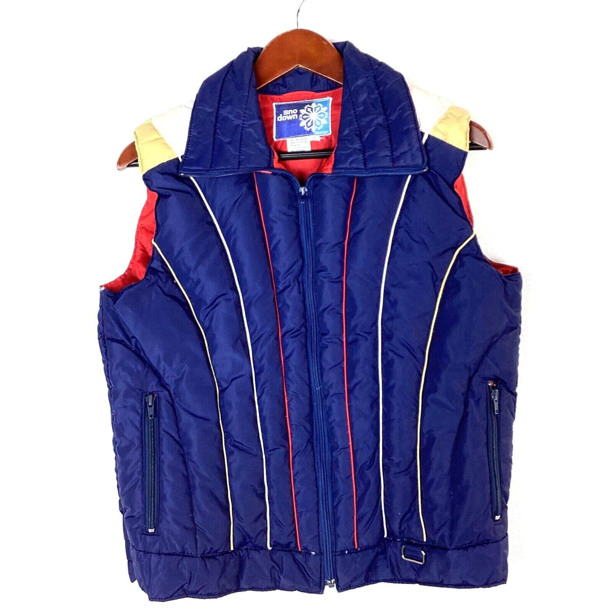 Vintage 1980s Down Puffer Vest Jacket Size Large Blue Full Zip Graphic Tee – Soft Feel · High-Quality Print