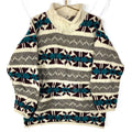 Vintage Grandpa Knit Chunky Wool Sweater Size Medium Beige Patterned Hand Made Graphic Tee – Warm & Stylish · Trending Graphic Apparel