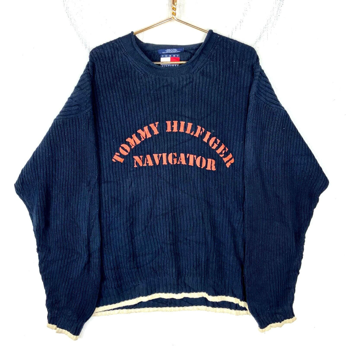 Vintage Tommy Hilfiger Navigator Knit Sweater Large Blue Crewneck 90s Graphic Tee – Everyday Comfort · Must-Have Style