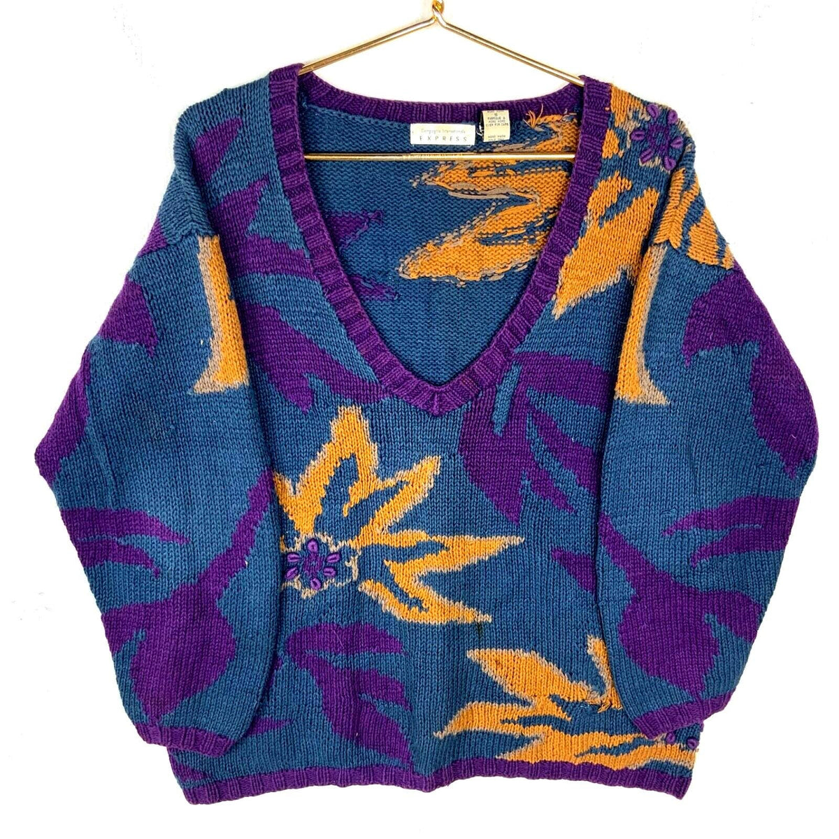 Vintage Grandma Knit Sweater Womens Small Blue Vneck 90s Graphic Tee – Cozy Vibes · High-Quality Print