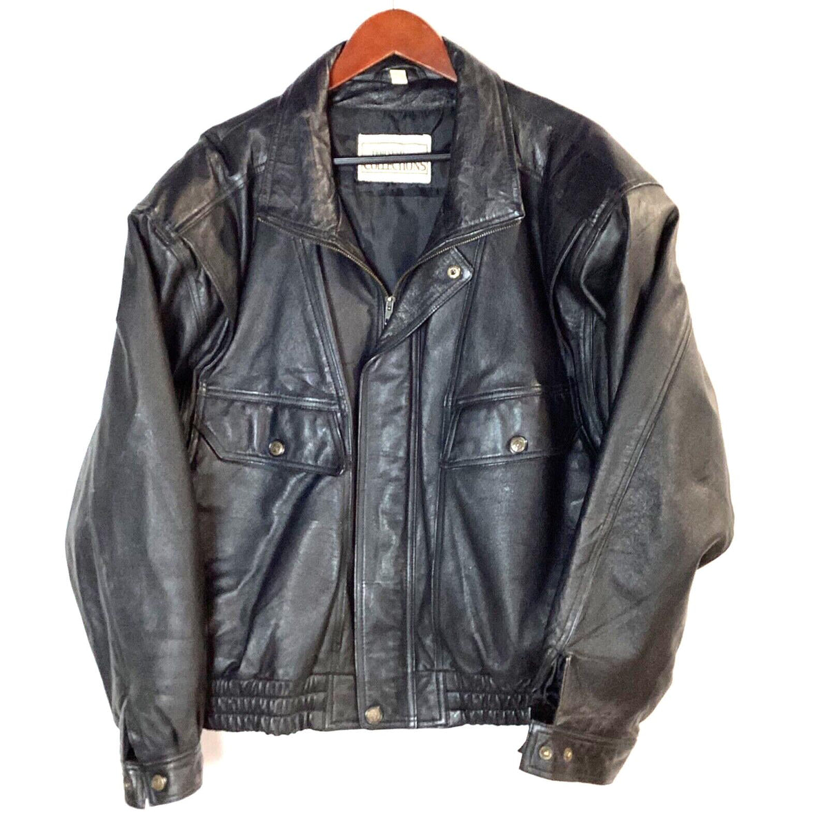 Vintage Trails End Collections Biker Leather Jacket Medium Black Full Zip 90s Graphic Tee – Warm & Stylish · Top Pick For Any Outfit
