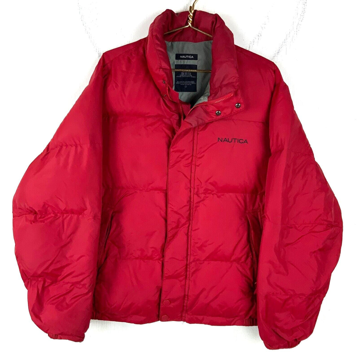 Nautica Down Bomber Puffer Jacket Size Large Red Full Zip Graphic Tee – Feel-Good Design · Great Gift For Fans