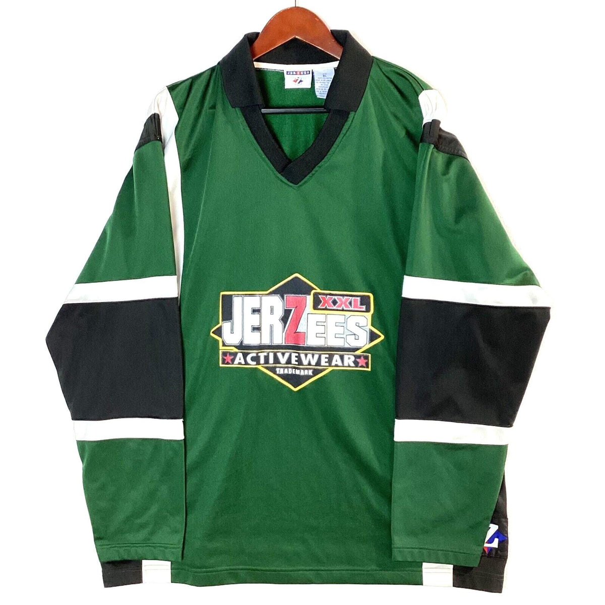Vintage Jerzees Jersey Extra Large Activewear Green Long Sleeve Collared 90s Jersey – Cozy Vibes · High-Quality Print