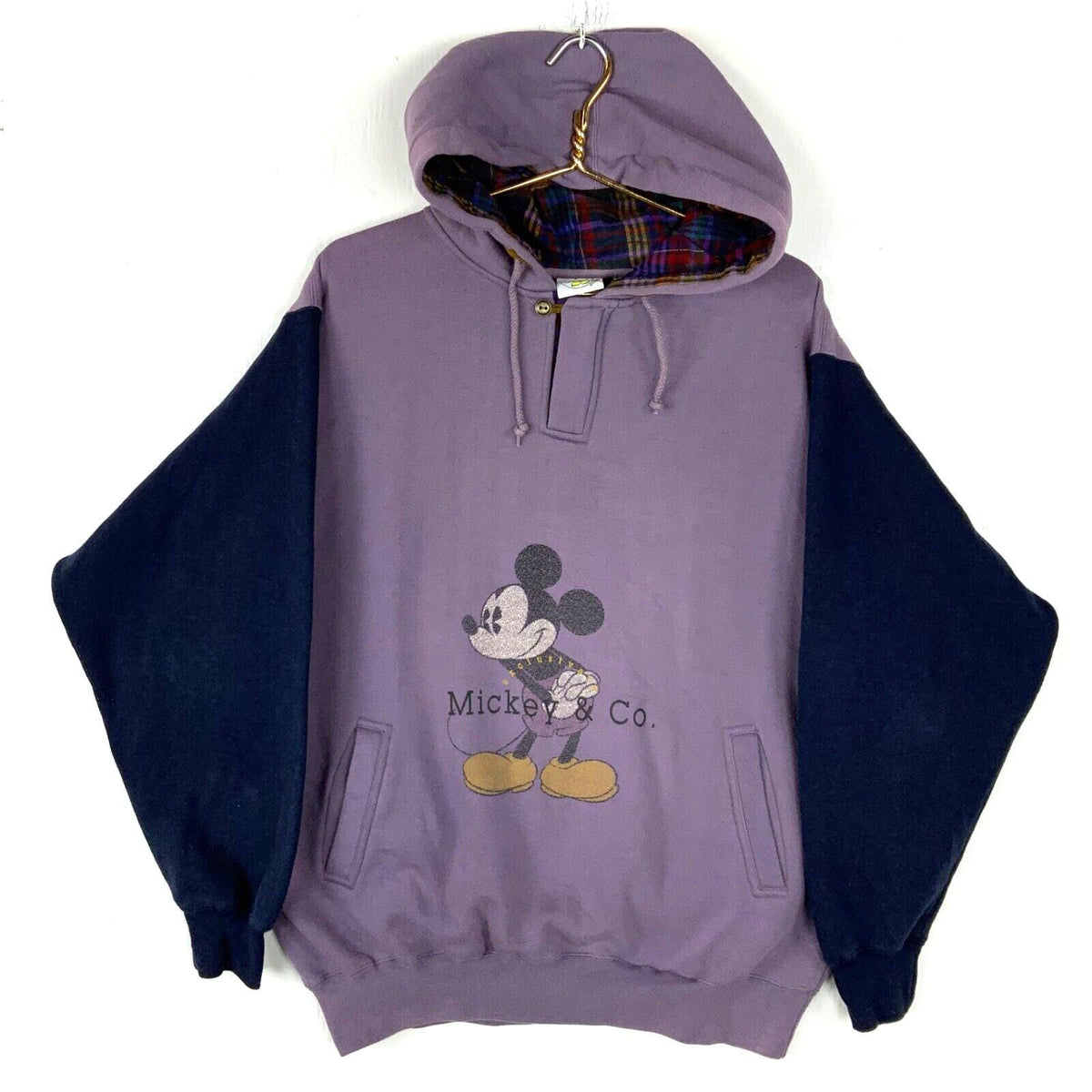 Vintage Mickey Mouse Disney Sweatshirt Hoodie XL Lined Quarter Zip Cartoon 90s Hoodie – Fan Favorite · Must-Have Style