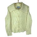 Vintage Grandma Cable Knit Mohair Wool Cardigan Sweater Womens Medium White 90s Graphic Tee – Aesthetic Look · Must-Have Style