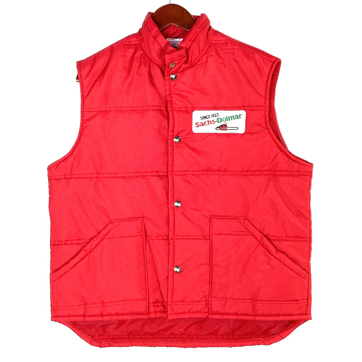 Vintage 1980s Puffer Vest Jacket Size Large Red Button Up Made In Usa Graphic Tee – Aesthetic Look · Great Gift For Fans