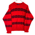 Vintage Grandma Knit Sweater Womens Medium Red Crewneck Pattern 90s Graphic Tee – Warm & Stylish · Perfect For Daily Wear