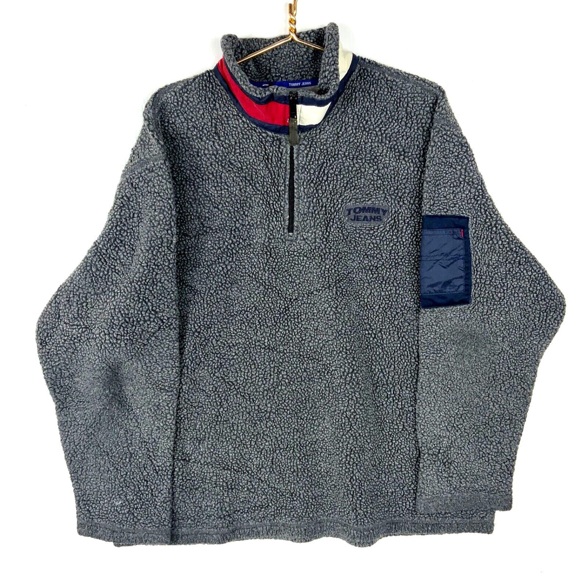 Vintage Tommy Jeans Fleece Sweater Jacket Extra Large Gray 14 Zip Graphic Tee – Cozy Vibes · High-Quality Print