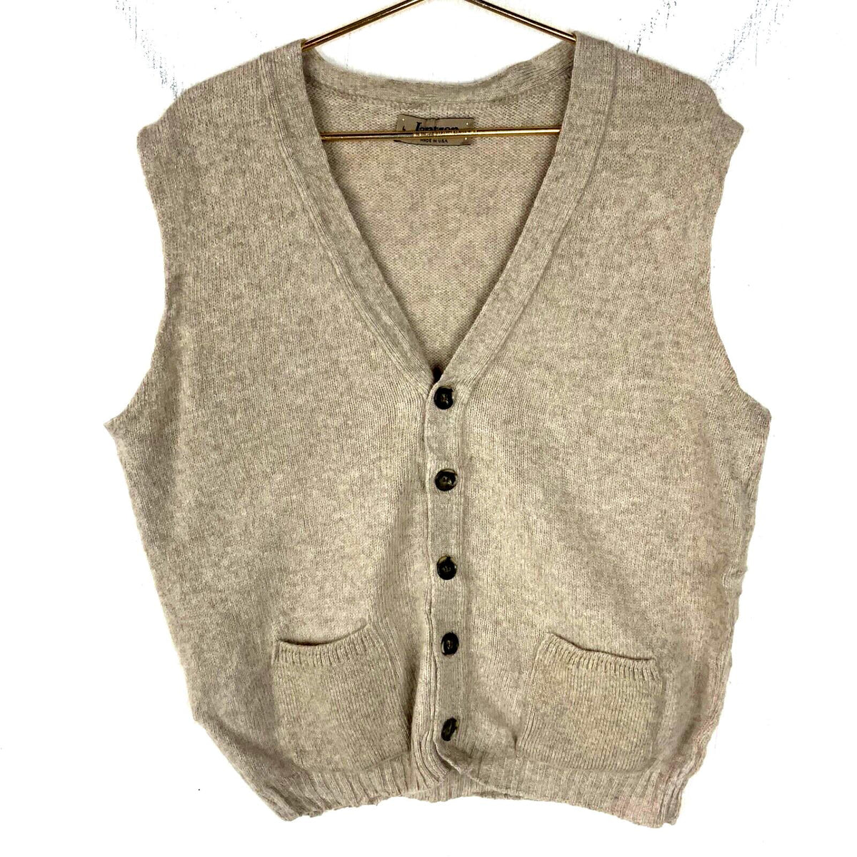 Vintage Grandpa Knit Sweater Vest Large Beige 90s Made Usa Graphic Tee – Feel-Good Design · High-Quality Print