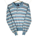 Vintage Grandpa Knit Henley Sweater Extra Large Blue Striped 80s Graphic Tee – Cozy Vibes · Top Pick For Any Outfit
