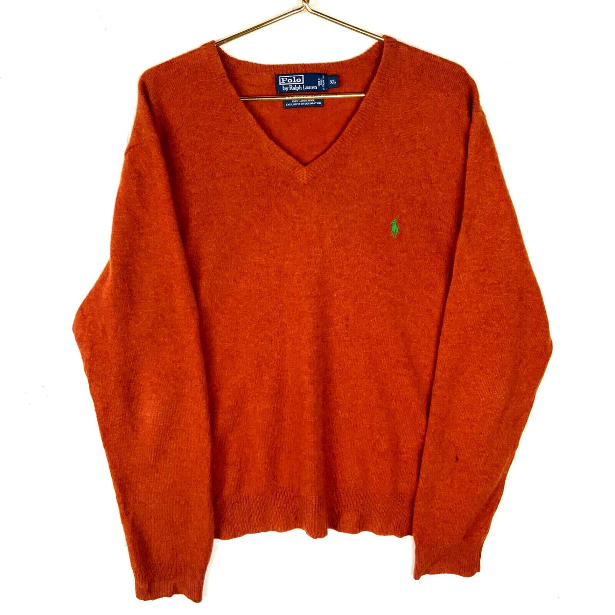 Vintage Polo Ralph Lauren Knit Wool Sweater XL Orange Vneck 90s Graphic Tee – Everyday Comfort · High-Quality Print