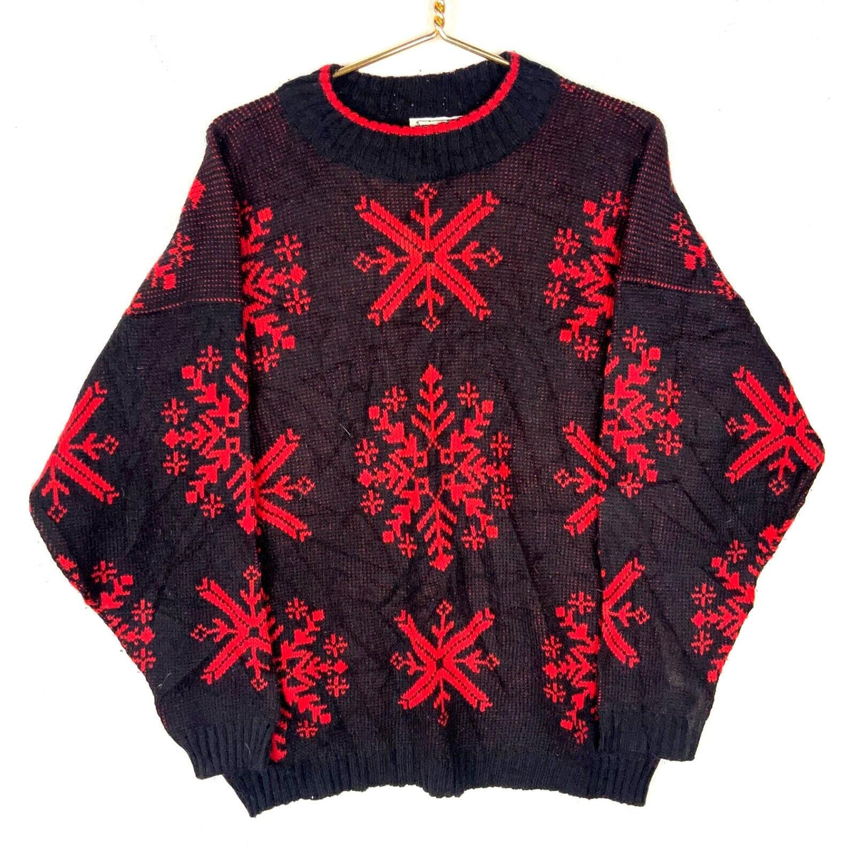 Vintage Grandpa Knit Sweater Medium Black Crewneck Pattern 90s Graphic Tee – Aesthetic Look · Must-Have Style