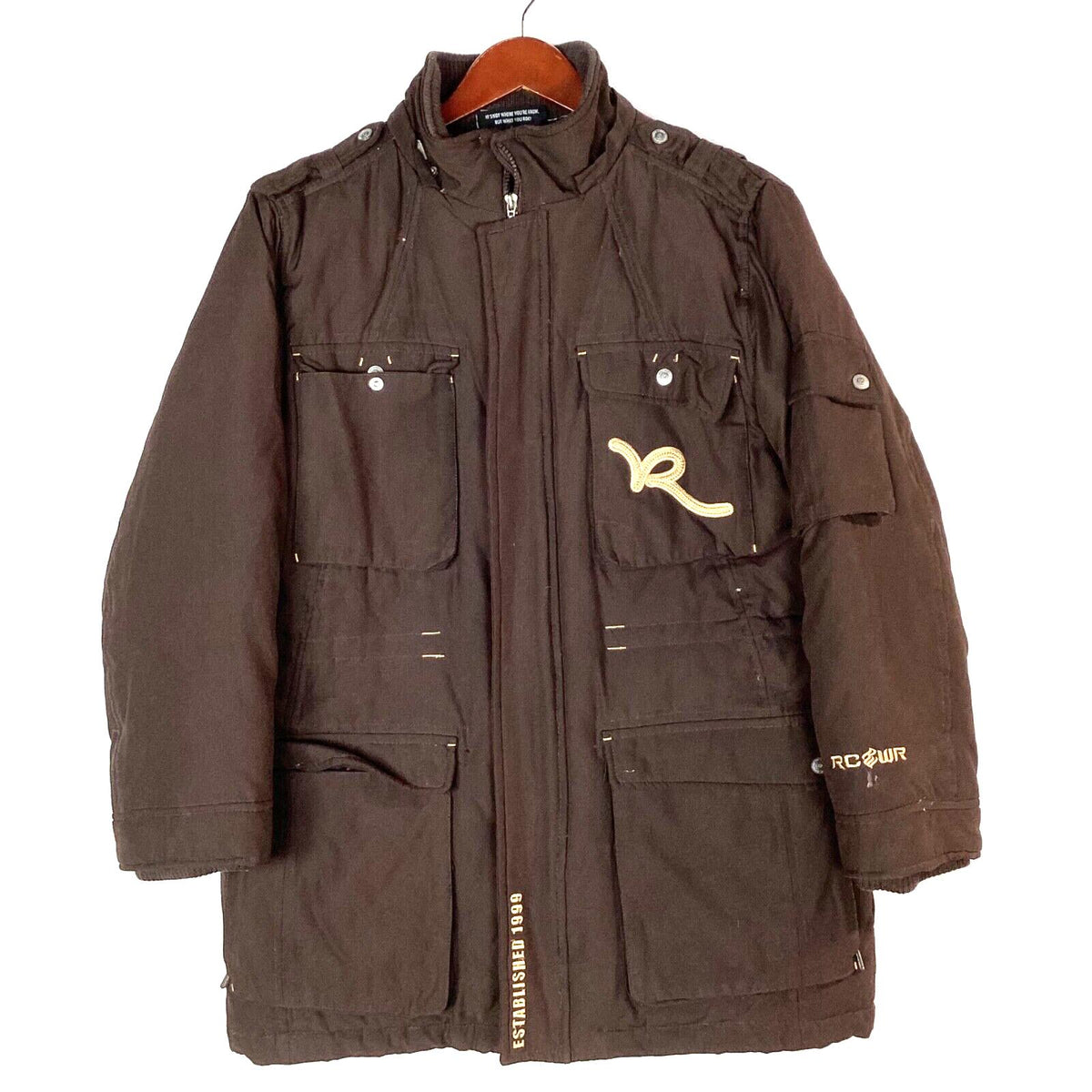 Rocawear Y2K Parka Insulted Puffer Jacket Size Large Brown Full Zip Graphic Tee – Easygoing Wear · Top Pick For Any Outfit