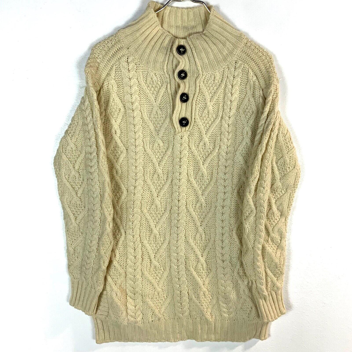 Aran Sweater Market Cable Knit Wool Henley Sweater Womens Small White Ireland Graphic Tee – Premium Graphic · Great Gift For Fans