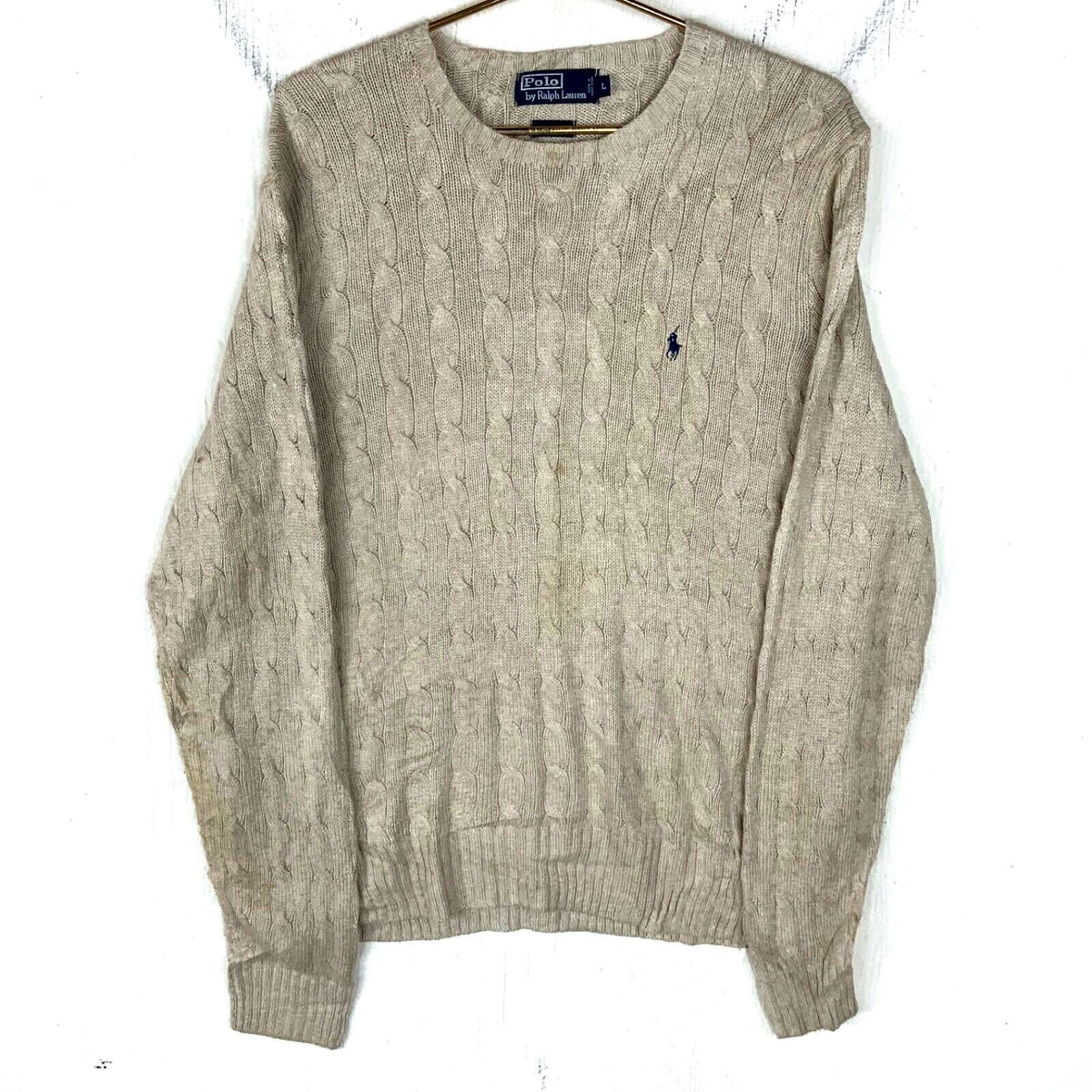 Vintage Polo Ralph Lauren Cable Knit Sweater Large Beige Silk 90s Graphic Tee – Premium Graphic · High-Quality Print
