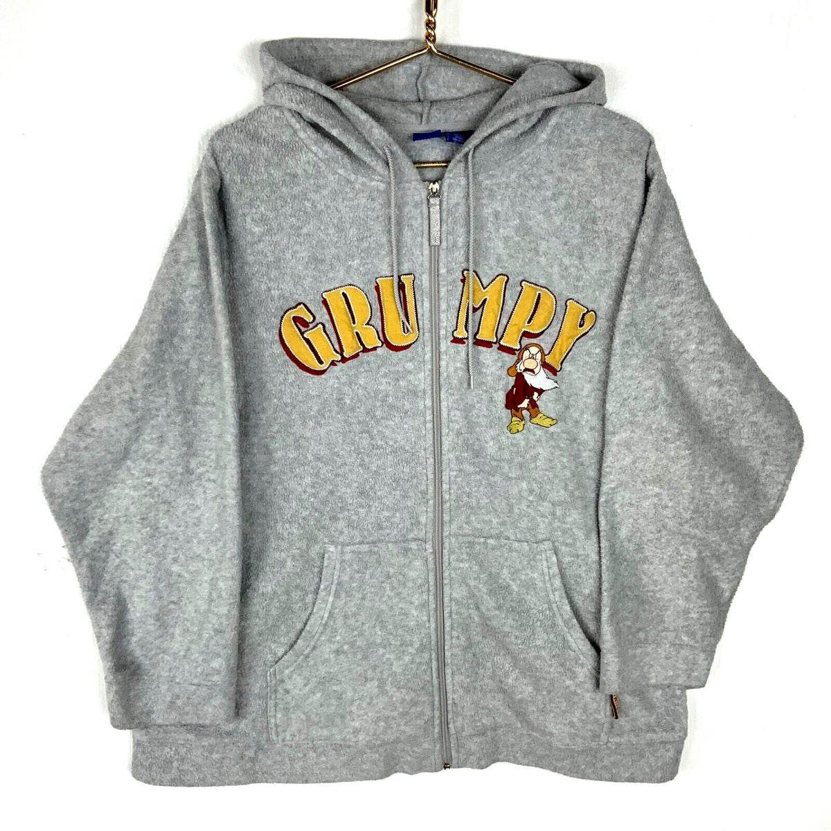 Vintage Disney Grumpy Fleece Sweater Jacket Womens 2XL Gray Full Zip Hooded Graphic Tee – Warm & Stylish · Top Pick For Any Outfit