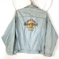 Vintage Hard Rock Cafe Denim Jean Jacket Large Button Up Embroidered Light Wash Graphic Tee – Aesthetic Look · High-Quality Print