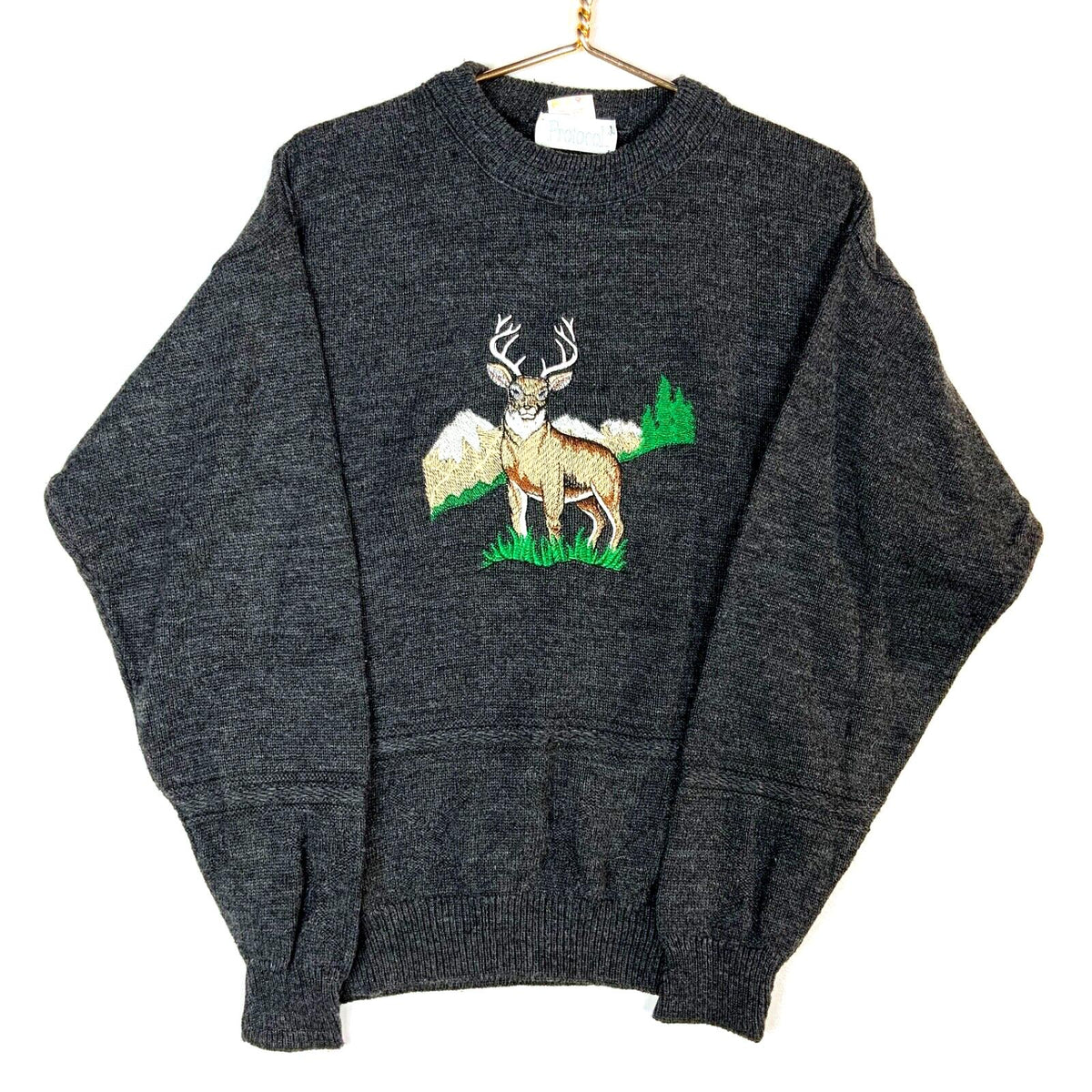 Vintage Grandpa Knit Sweater Medium Gray Crewneck Deer Wildlife 90s Graphic Tee – Feel-Good Design · Perfect For Daily Wear