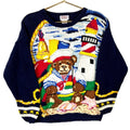 Vintage Grandma Knit Sweater Extra Large Blue Crewneck Teddy Bear 90s Graphic Tee – Cozy Vibes · Perfect For Daily Wear