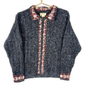 Vintage Grandma Knit Wool Sweater Womens Medium Gray Full Zip 90s Graphic Tee – Soft Feel · Must-Have Style