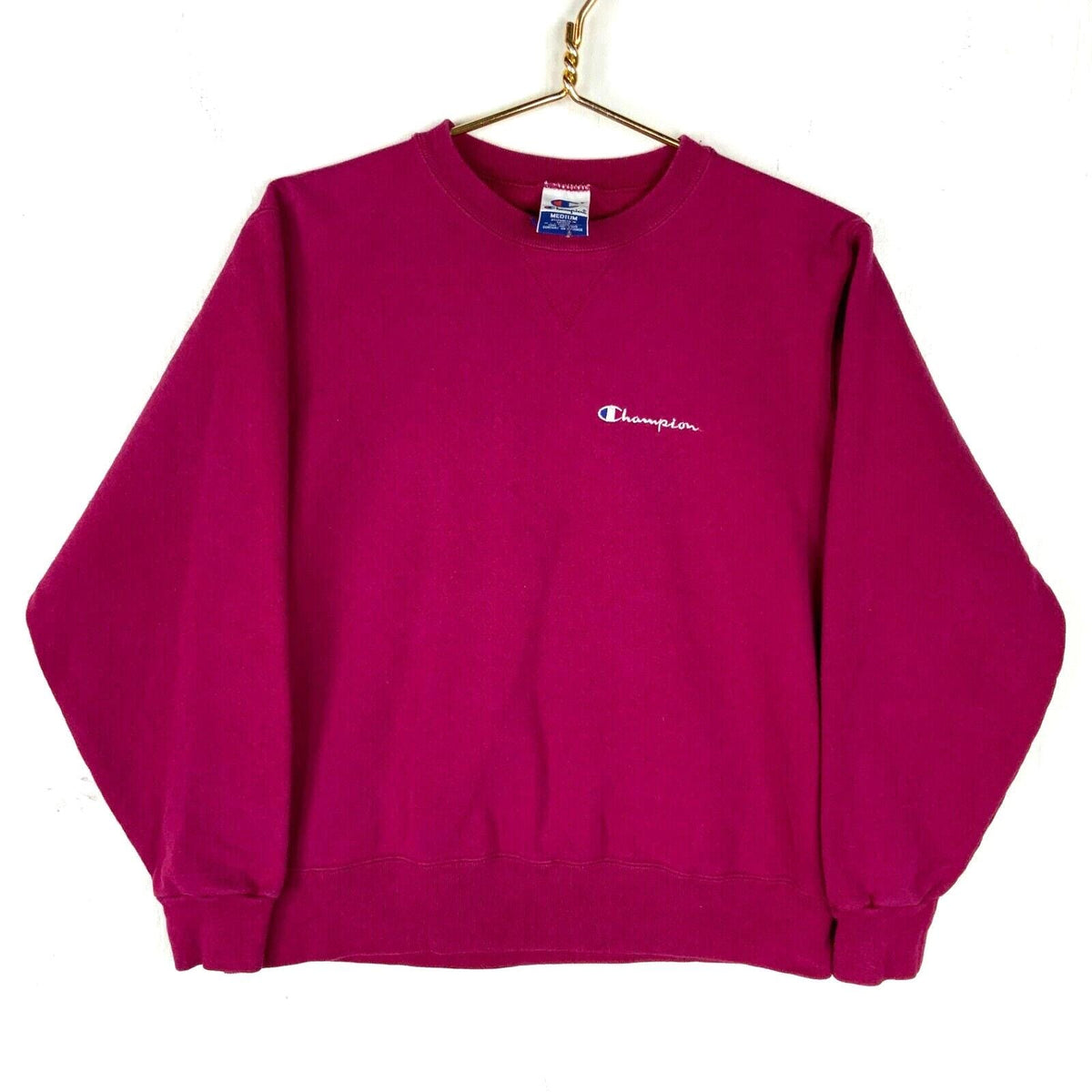 Vintage Champion Sweatshirt Crewneck Size Medium Red 90s Spellout Embroidered Sweatshirt – Soft Feel · Trending Graphic Apparel