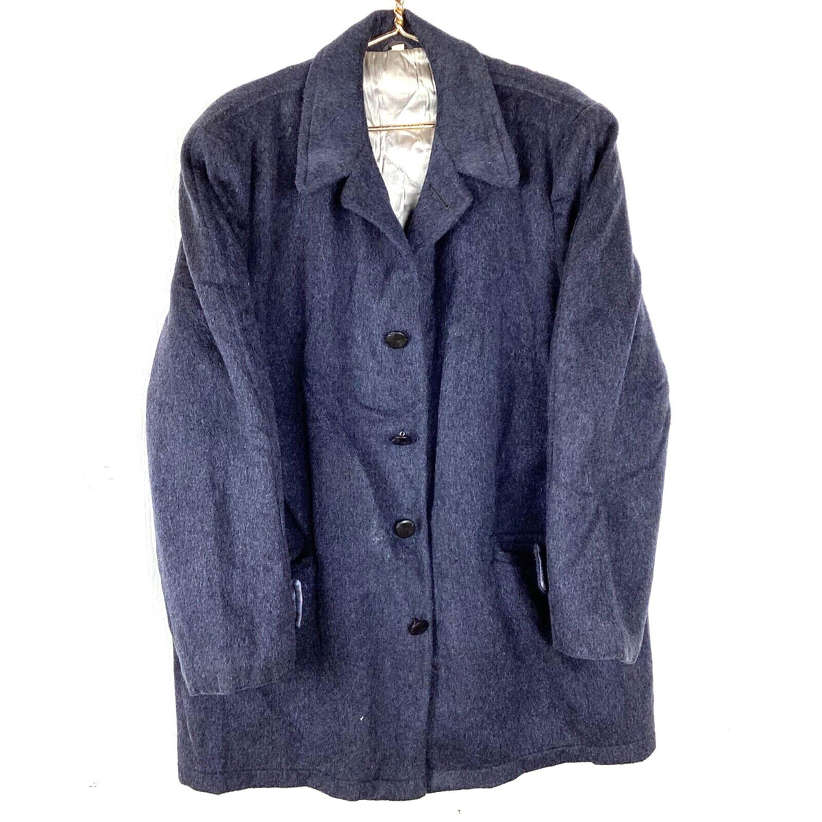 Vintage 1980s Wool Long Trench Coat Jacket Size 42 Blue 90s Graphic Tee – Easygoing Wear · Must-Have Style