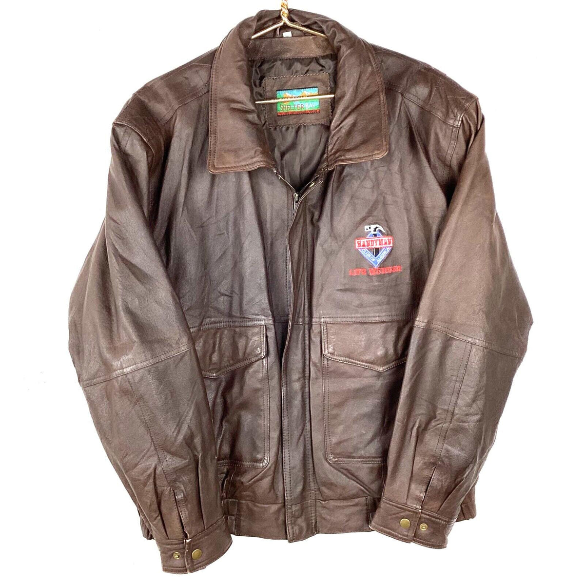 Vintage Handyman Club Of America Life Member Leather Jacket Extra Large Brown Graphic Tee – Easygoing Wear · Top Pick For Any Outfit