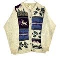 Vintage Grandma Knit Cardigan Sweater Womens Medium Beige Nature Wildlife 90s Graphic Tee – Premium Graphic · High-Quality Print