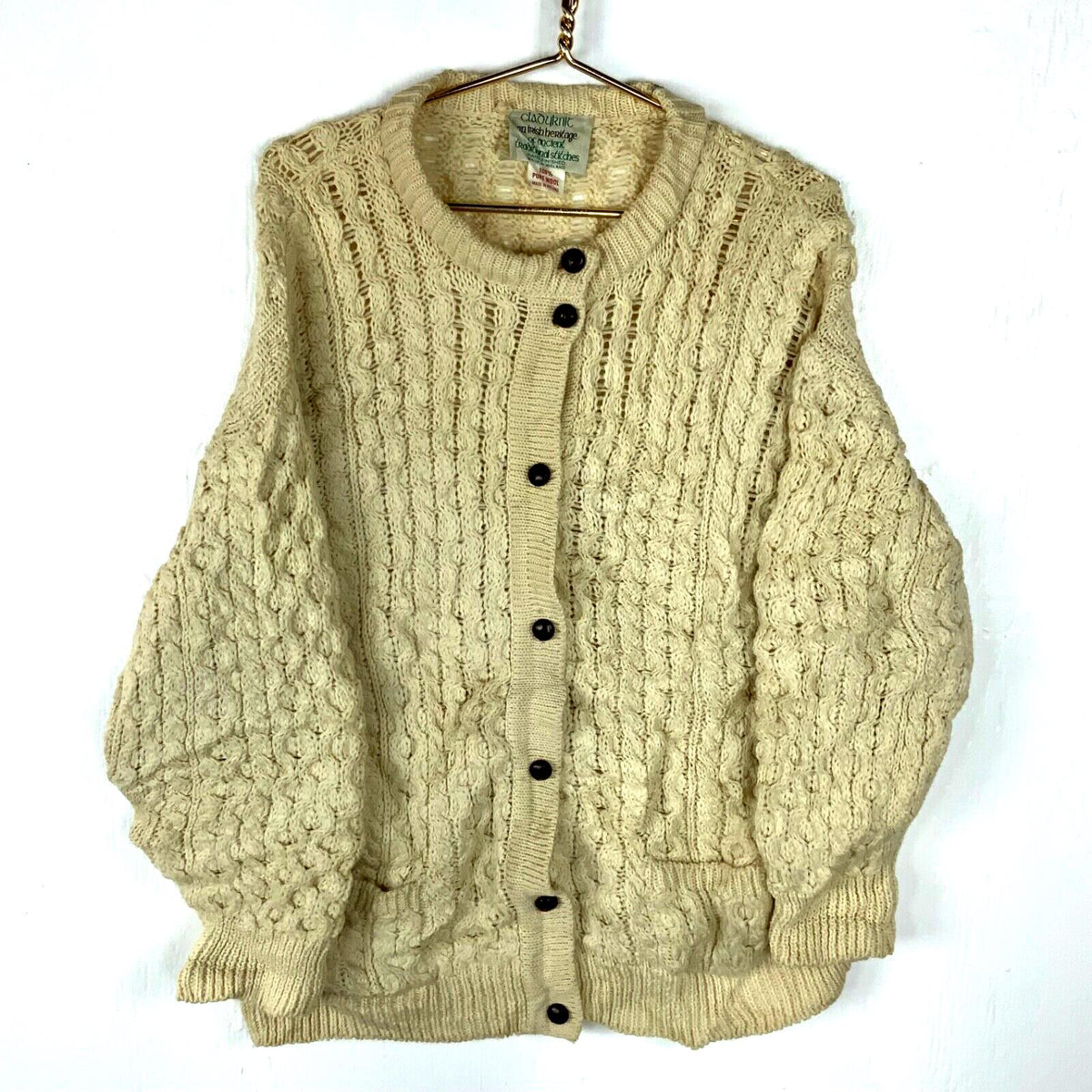 Vintage Grandma Cable Knit Wool Cardigan Sweater Womens Medium White 90s Graphic Tee – Everyday Comfort · Top Pick For Any Outfit