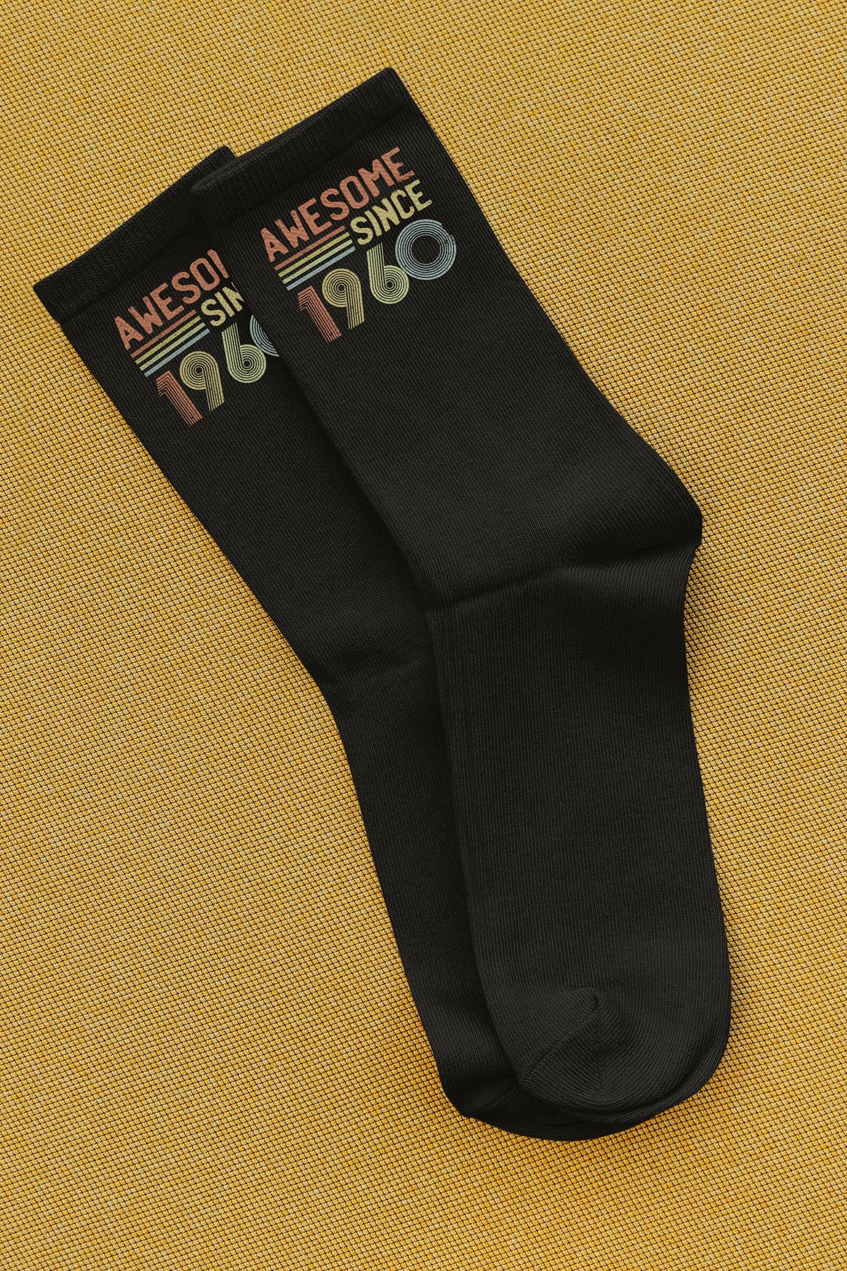 Awesome Since 1960 Socks 65th Birthday Gift Socks Born in 1960 Socks Personalized Birthday Present Funny Birthday Socks Graphic Tee – Aesthetic Look · Trending Graphic Apparel