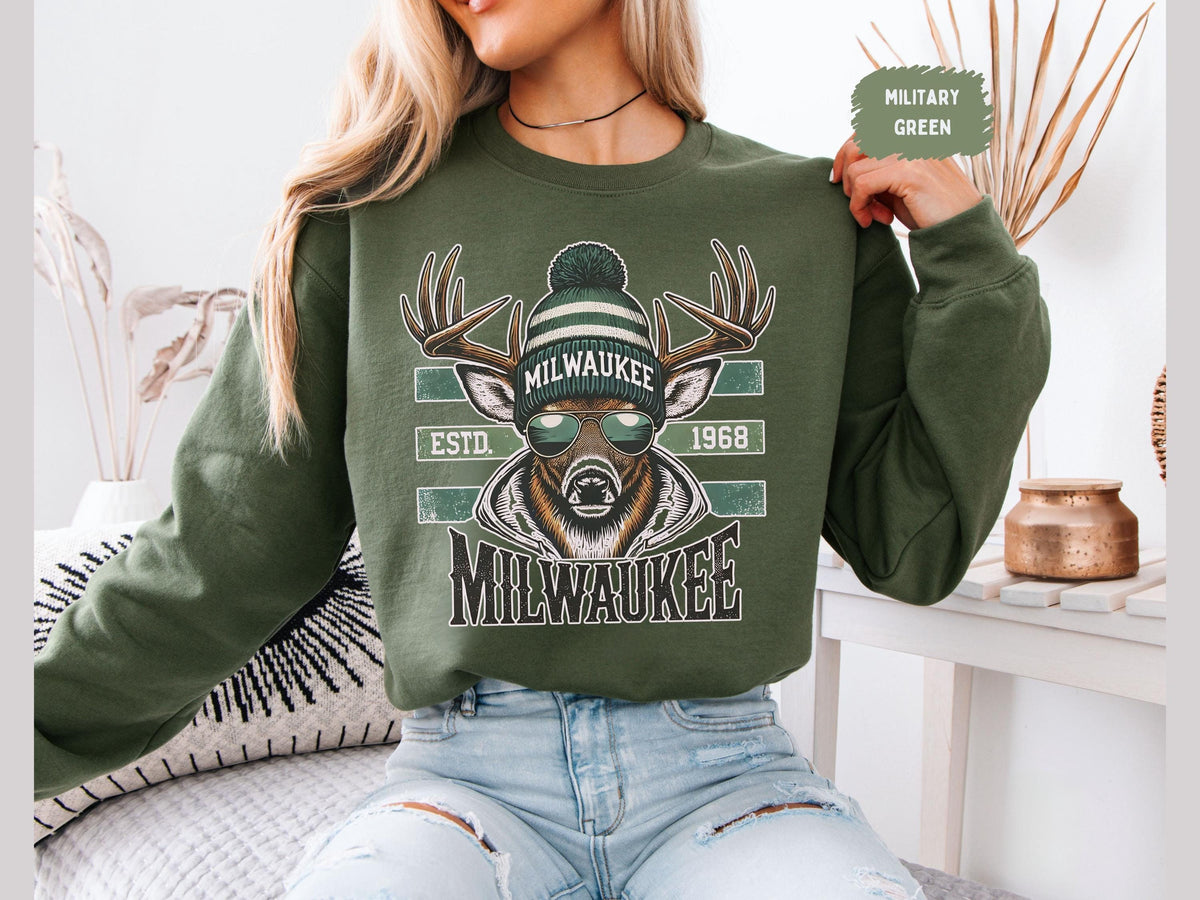 Milwaukee Basketball Sweatshirt Unisex Crewneck Bucks Fan Gift Buck Apparel Sports Team Shirt Basketball Lover Top Sweatshirt – Bold Style · Must-Have Style