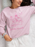 Cute Medieval History Sweatshirt Funny Saying All Frills No Chill Silly Rococo Butterfly Lover Crewneck Soft Girl Style Shirt with Horse Sweatshirt – Feel-Good Design · High-Quality Print