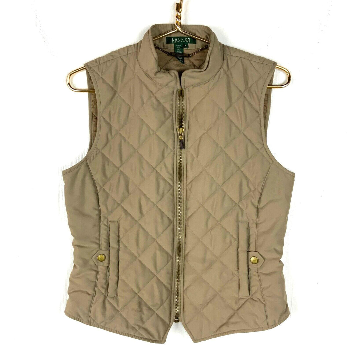 Lauren Ralph Lauren Women39s Vest Jacket Size Medium Beige Full Zip Graphic Tee – Cozy Vibes · Great Gift For Fans