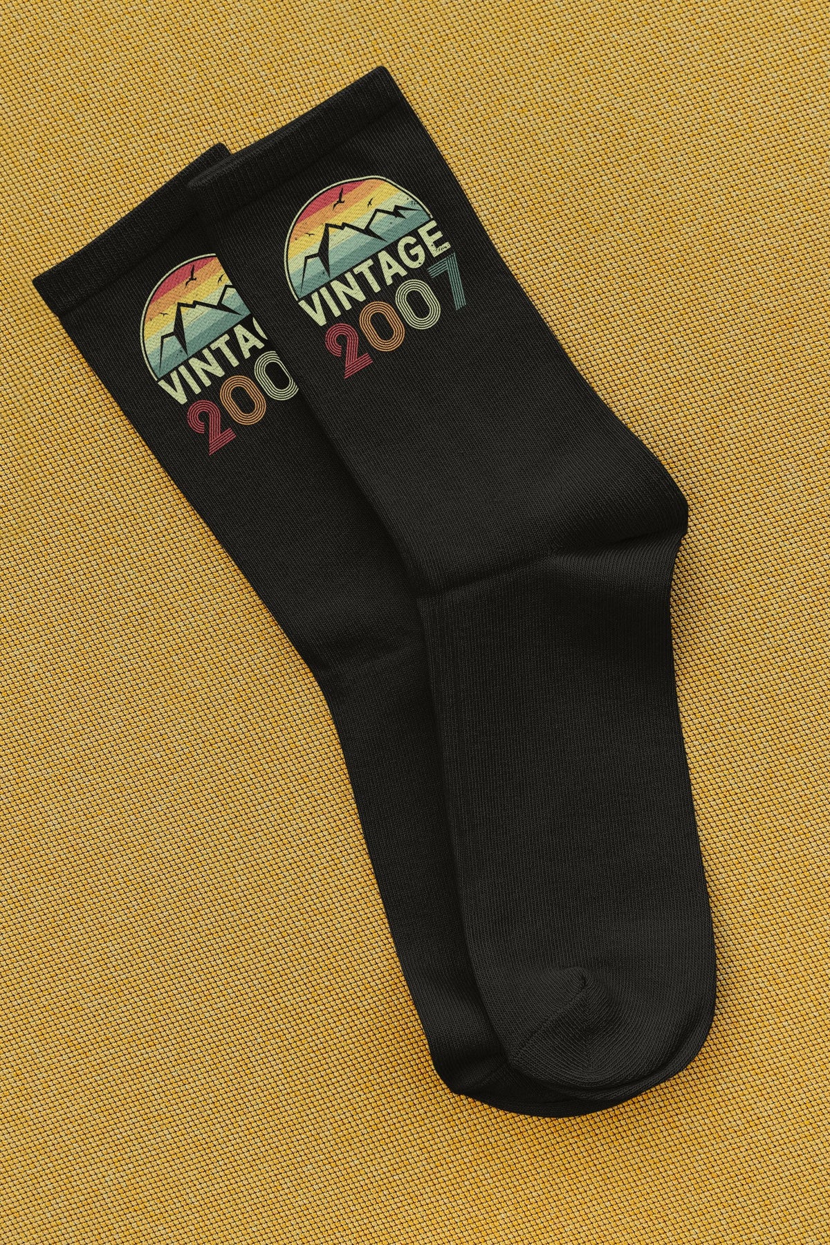 Vintage 2007 Socks 18th Birthday Gift Socks Born in 2007 Socks Retro Style Socks Fun Birthday Socks Cool Gift Idea Teens Socks Graphic Tee – Premium Graphic · Trending Graphic Apparel