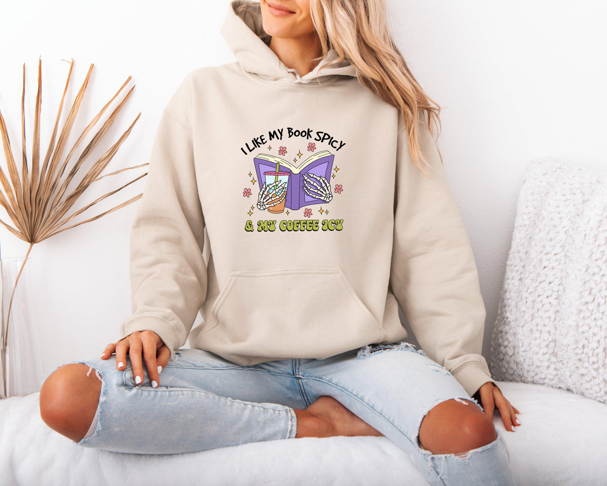 Mental Health Themed Hoodie for Women I Like My Book Spicy Hoodie Book Lover Gift Hoodie Coffee Lover Women39s Hoodie Hoodie – Bold Style · Trending Graphic Apparel