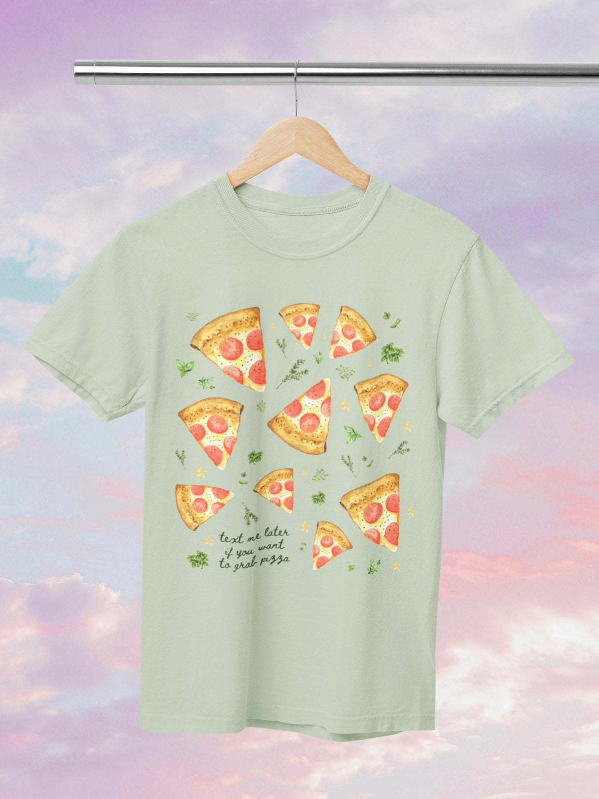 Funny Pizza Lover Gift for Daughter Who Loves Pizza and Texting Text Me Later if You Want to Grab Pizza Silly Matching Tee for Pizza Party Graphic Tee – Feel-Good Design · High-Quality Print