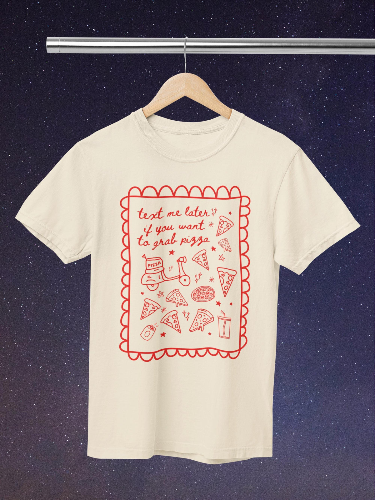 Funny Pizza Lover Gift for Friend Who Loves Pizza and Texting Text Me Later if You Want to Grab Pizza Silly Matching Tee for Pizza Party Graphic Tee – Feel-Good Design · Great Gift For Fans