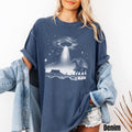 Western Cowboy UFO Shirt Funny Alien Encounter Tshirt UFO Gift Adult Humor Cryptid Gift Cryptozoology Paranormal Gift Graphic Tee – Bold Style · Top Pick For Any Outfit