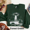 Cowboy UFO Sweatshirt Funny Alien Encounter Sweater Western Cowboy Gift Adult Humor Cryptid Gift Cryptozoology Sweater Paranormal Gift Sweatshirt – Soft Feel · Must-Have Style