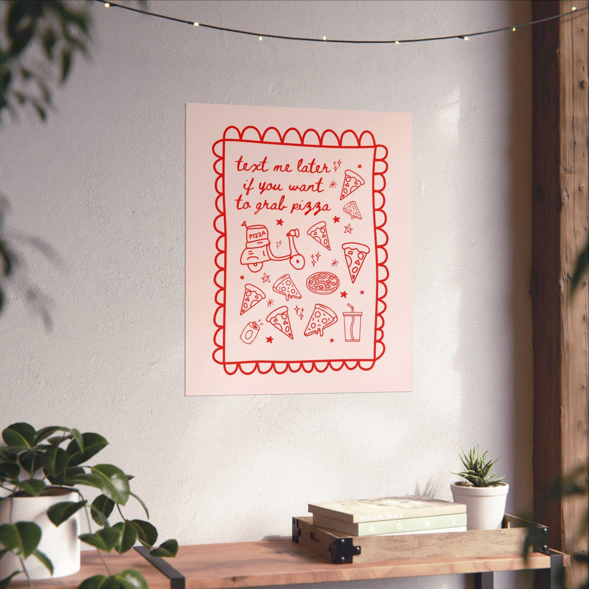 Funny Pizza Lover Gift for Friend Who Loves Pizza and Texting Text Me Later if You Want to Grab Pizza Giclee Poster Print for Kitchen Graphic Tee – Warm & Stylish · High-Quality Print