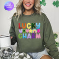Faux Chenille Patch Lucky Sweatshirt Shamrock Sweatshirt St Pattys Day Sweatshirt Cute St Patrick39s Day St Patrick39s Day Gift Sweatshirt – Bold Style · Top Pick For Any Outfit