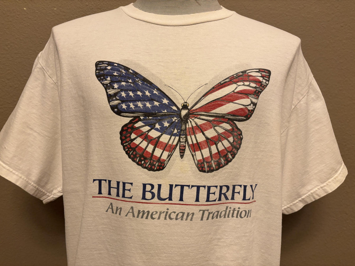 Vintage 9039s The Butterfly An American Tradition Flag Tshirt L Graphic Tee – Everyday Comfort · Trending Graphic Apparel