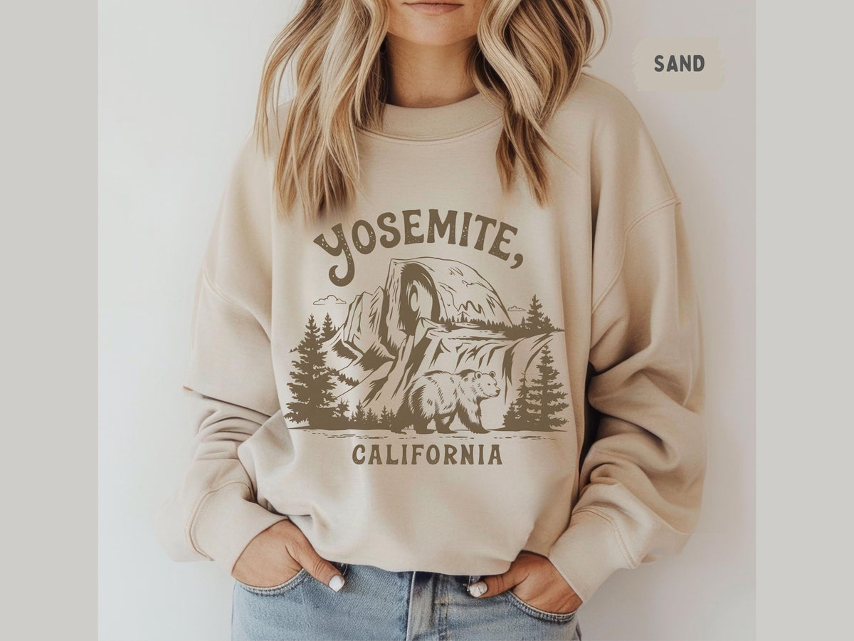Retro Yosemite National Park Sweatshirt Vintage National Park Crewneck Outdoor Adventure Jumper Nature Lover Gift Hiking Apparel Cozy Sweatshirt – Aesthetic Look · High-Quality Print