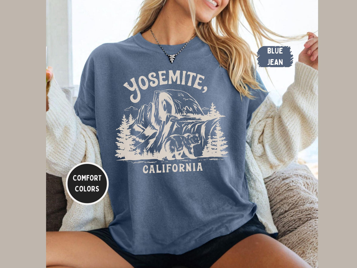 Yosemite National Park Comfort Colors Shirt Unisex Tshirt Mountain Hiking Tee Nature Lover Gift Outdoor Adventure Apparel Graphic Tee – Warm & Stylish · High-Quality Print