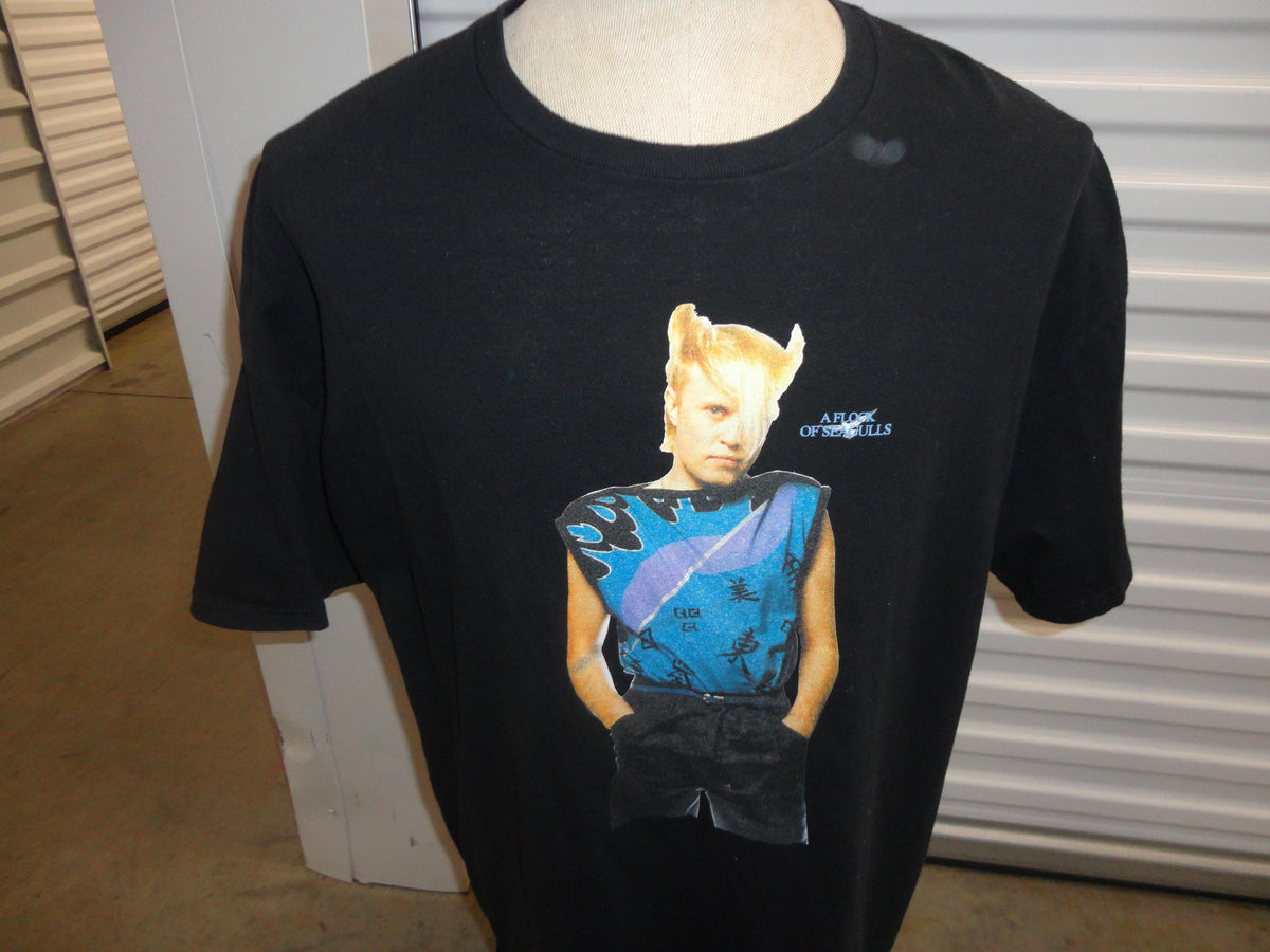 Vintage Y2K A Flock Of Seagulls Band Tee Black T Shirt Size 2XL Graphic Tee – Aesthetic Look · High-Quality Print