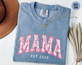 Mama Est Year Shirt Pink Toile Mama Tshirt Personalized Mothers Day TeeNew Mom Baby Announcement GiftCoquette Mom Shirt Graphic Tee – Bold Style · Perfect For Daily Wear