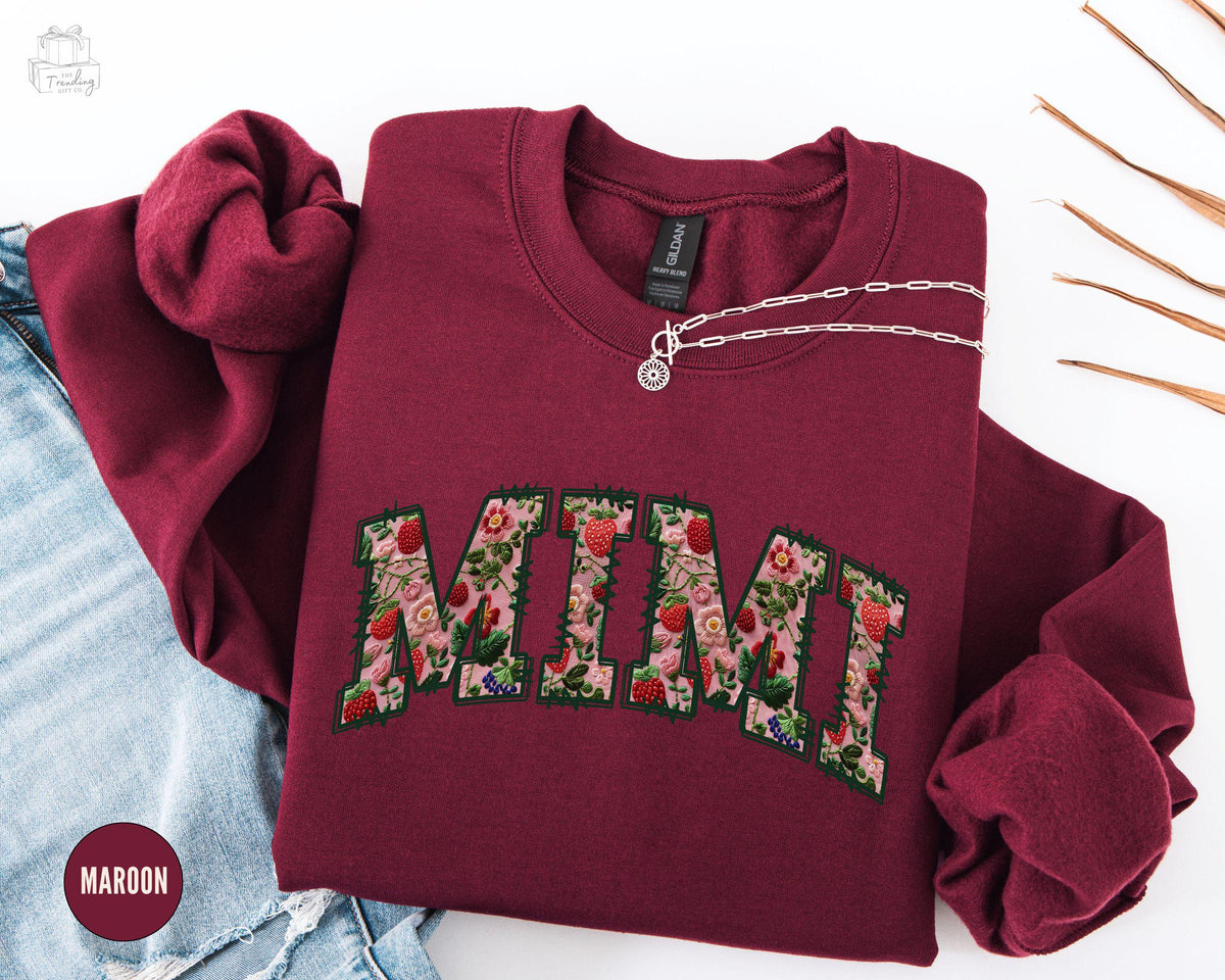 Mimi Strawberry Sweatshirt Floral Mimi Shirt Grandma Mothers Day Gift Best Mimi Sweater Coquette Grandma Mother39s day Gift Sweatshirt – Cozy Vibes · Great Gift For Fans