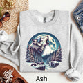 Retro Wolf Wilderness Scene Sweatshirt Winter Wolves Howling At The Moon Sweater 90s Nature Wildlife Sweatshirt Wolf Spirit Animal Gift Sweatshirt – Fan Favorite · Top Pick For Any Outfit