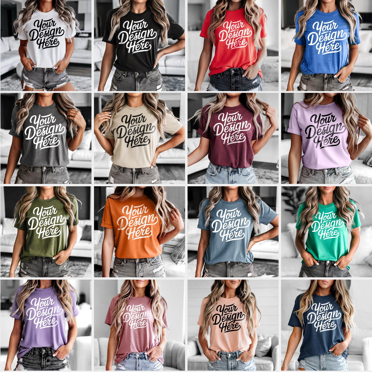 30 Colors Bella Canvas 3001 Mockups TShirt Mockup Bundle 3001 Bella Canvas Bundle POD Mockup Best Print on Demand T Shirt Mockup Bundle Graphic Tee – Cozy Vibes · High-Quality Print
